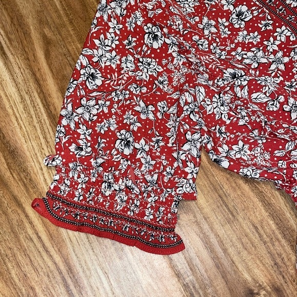 Max Studio womens medium 8 10 dress shir midi maxi Red Floral pattern boho NWT - Picture 7 of 10